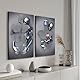 Gerahmte Wandkunst für Schlafzimmer, 3D-Metall-Effekt, Liebesherz, Paar, Wandkunst, Dekor für Wohnzimmer, 3 Stück, modern, abstrakt, grau, schwarz und weiß, Leinwanddrucke, Poster, Bilder, Gemälde für