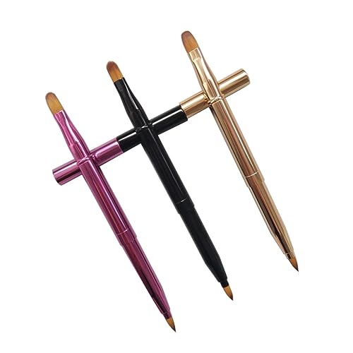 SHERCHPRY 3pcs Lip Brush Retractable Apply Makeup Lipstick Wands Face Lip Gloss Applicator Lip Gloss Brush