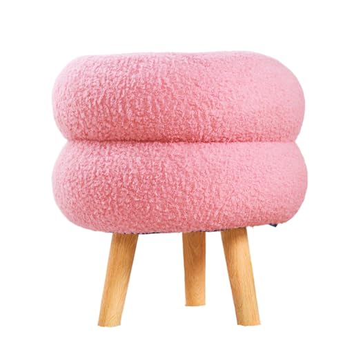 Tabouret en peluche rose double couche pour soulager les jambes lourdes - 2