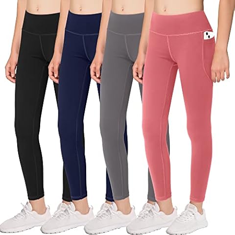 DALIGIRL Girls' Athletic Dance Leggings with Side Pockets Cover
