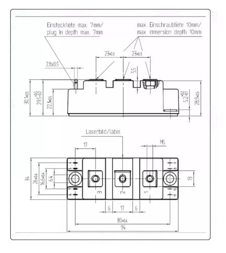 SKM50GAL12T4 module de thyristor d'alimentation 50A pour pont de diode