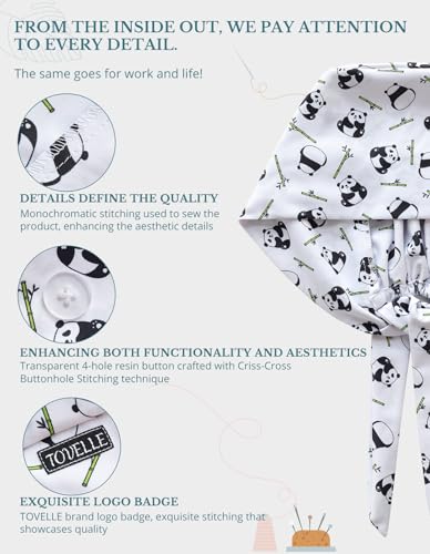 Image of Scrub Caps for Men and Women with Buttons, Classic Surgical Caps | Double-Sided Printed, Adjustable,Long Hours, Sweatbands, Fabric Help Reduce Static Buildup