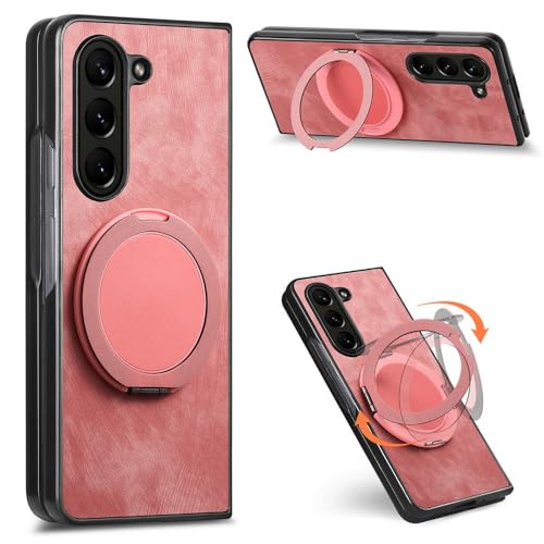 Coque Samsung Galaxy Z Fold 6 antichoc silicone rose avec anneau étui