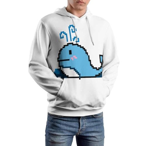 Sweat à capuche baleine bleue UMENG pull unisexe en coton taille S - 6