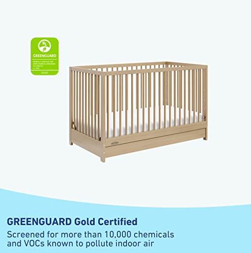 Graco Teddi 5-in-1 Convertible Crib with Drawer (Driftwood) – GREENGUARD Gold Certified, Crib with Drawer Combo, Full-Size Nursery Storage Drawer, Converts to Toddler Bed, Daybed and Full-Size Bed - Image 6