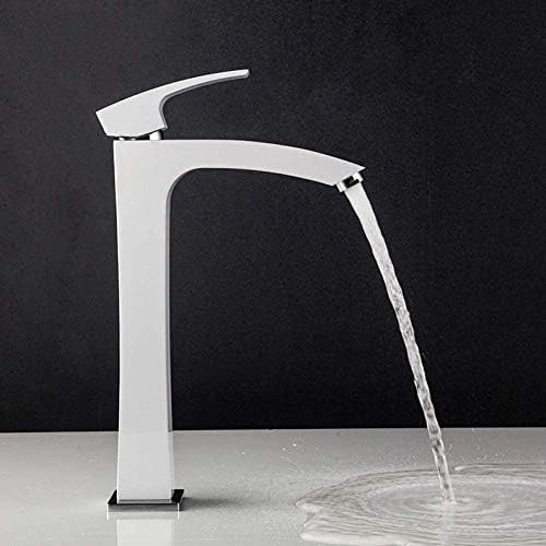 Mitigeur cascade blanc pour vasque haute de salle de bain ou évier de cuisine élégant