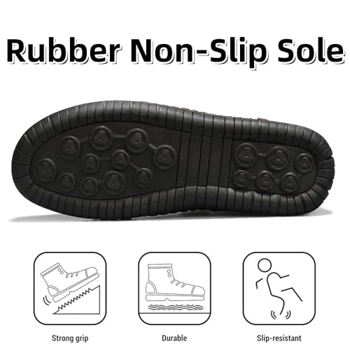 Men's Casual Leather Shoes Premium Microfibre Leather Upper Business Walking Work Driving Hook Loop Lightweight Comfortable4