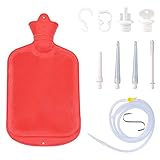 TopQuaFocus Enema Kit for Men and Women - 2L Capacity Douche and Enema Bulb for Colon Detox Cleanse, with Coffee Enemas for Effective Colon Cleanse Red