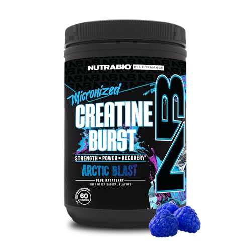 NutraBio Pure Micronized Creatine Monohydrate Powder Supplement, Arctic Blast, (300 g) - Supports Bulk Muscle Energy, Recovery, and Strength - HPLC Tested Creatine Powder Supplement for Men and Women