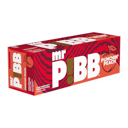 Image of Mr. Pibb Punchin' Peach Soda Soft Drink Fridge Pack Cans, 12 fl oz, 12 Pack