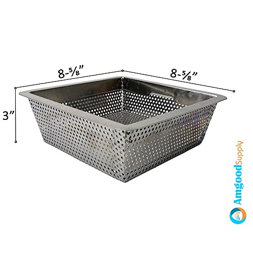 Colador para desagüe comercial de acero inoxidable 8.5in x 8.5in x 3in miniatura 2