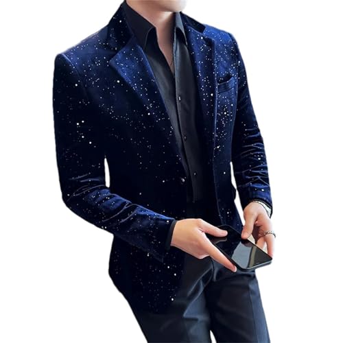 Men's Blazer Business Fashion Printed Suit Jacket Luxury Dress Suit