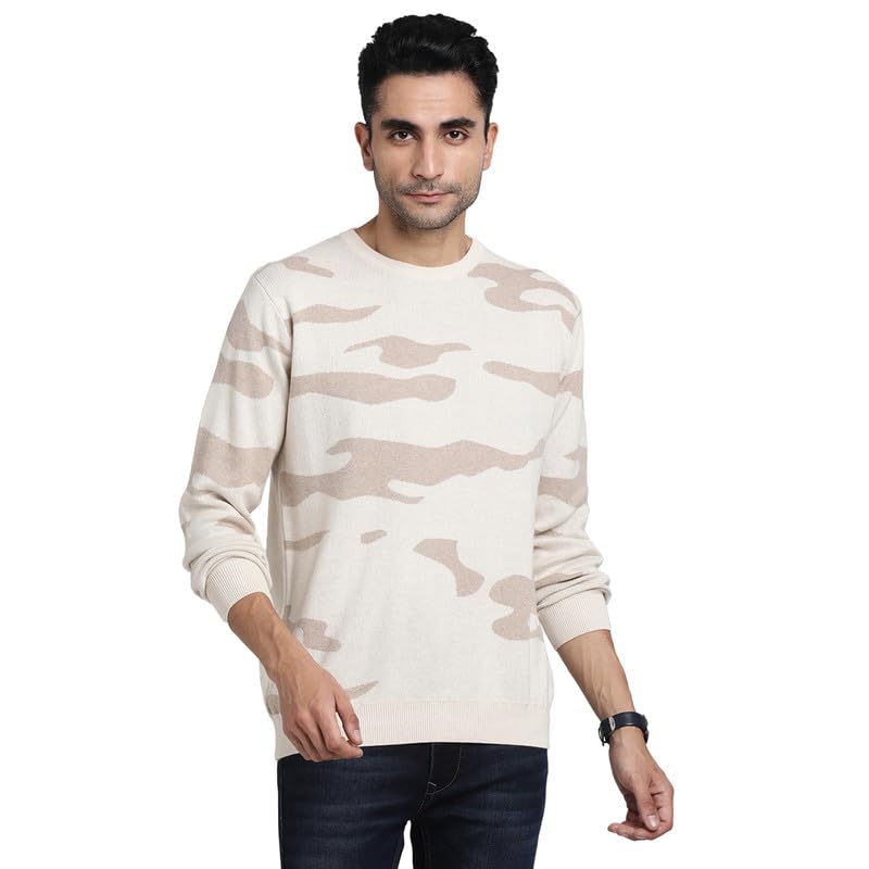 Pull décontracté en tricot beige homme à manches longues résolvant le manque de confort