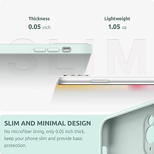 Surphy Square Design For Iphone 11 Pro Case With Camera Protection, Straight Edges Liquid Silicone Phone Case For Iphone 11 Pro 5.8 Inches, Seafoam #TOP4