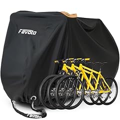 Favoto Telo di copertura per bicicletta, impermeabile, per 2-3 biciclette, 210T, in tessuto Oxford, con sacchetto (Nero)