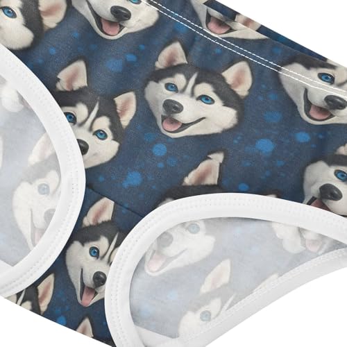Joisal Cartoon Dog Heads Dark Blue Toddler Underwear Floral 2t Cotton Panties for Girl Fun Print Briefs Underpants4