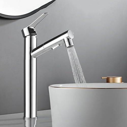 Robinet de lavabo chrome à 3 modes pour vasque haute de salle de bain