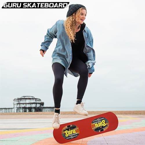 Image of GURU Skateboard, Wooden Non-Slip Skateboard for Kids, Adult, Casterboard /Skate Board /Hoverboard /Longboard for Beginners, Learners, Training Purpose for All Age Group