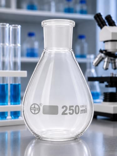 Image of ISKO Borosilicate glass 24 /29 Joint Recovery Flask Heavy Wall Single Neck Round Bottom Evaporating Flask (250ml)