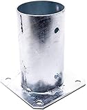 KOTARBAU Soporte atornillado Ø 81 mm para postes de madera redondo soporte de poste anclaje de placa de suelo casquillo de suelo galvanizado en caliente