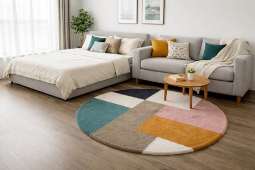 Image of Vintage Threads (New Mix 4x4 Ft Shaggy Carpet for Living Room & Bedroom | Ultra Soft Plush Long Pile Rug | Thick Fluffy 3D Modern Floor Carpet | Cozy Luxury Home Decor Rug