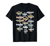 Types Of Freshwater Fish Species Fishing T-Shirt