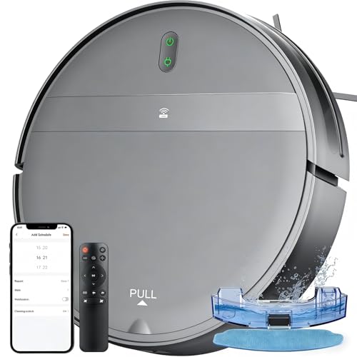 Kilgone Robot Vacuum and Mop for Pet Hair, Hard Floor & Low-Pile Carpet, App/Alexa, Ultra-Slim