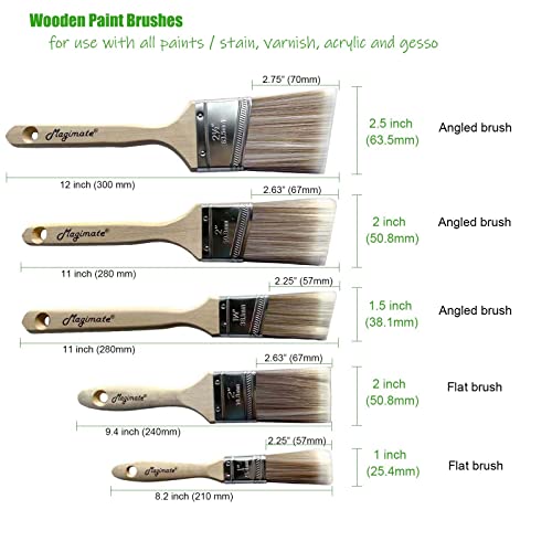 image for Magimate Wood Stain Brush Angle Sash Paint Brushes for Wall Trim Furni