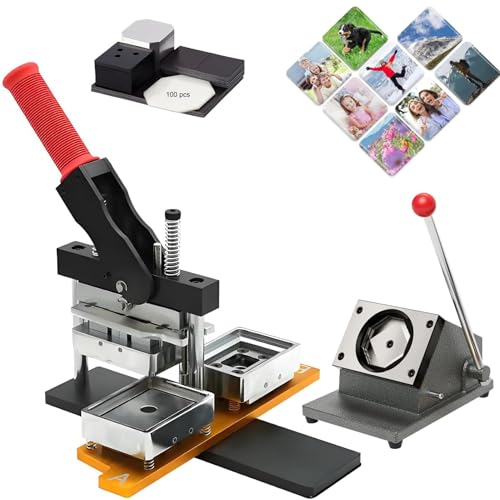 MINHUIJIHUI Macchina per Realizzare magneti, Fustellatrice per Feltro, Kit 50x50mm