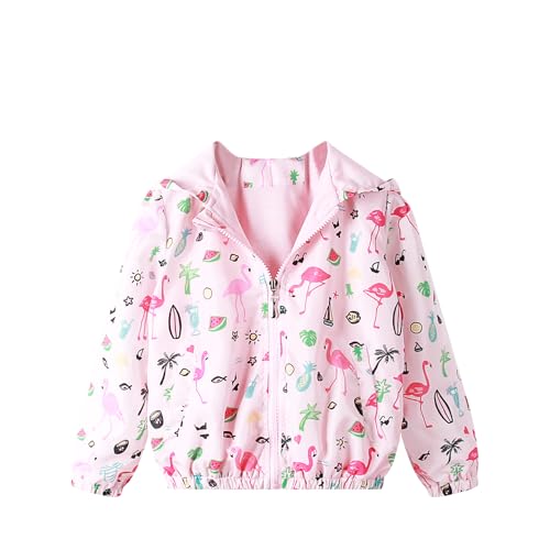 Image of Feidoog Kids Baby Toddler Girls Cartoon Spring Fall Outerwear Windbreaker Zipper Hooded Jackets Coat