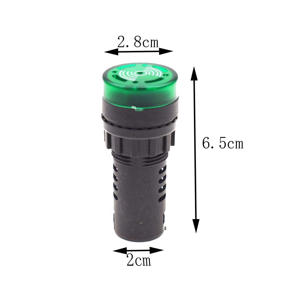 AD16-22SM 22mm Flash Signal Light LED Active Buzzer Beep Alarm Indicator (110,22MM green)