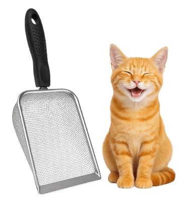 Pazinha Higiênica para Gatos em Aço Inox (Malha Fina 2.0mm) | Peneira Profissional para Areia Fina e Biodegradável | Resistente - Namave Store
