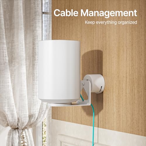 Image of PEGZONE Speaker Wall Mount for Sonos Era 100 and Era 300, 1 Pair, White | Flexible Angle Adjustment, Surround Sound Speaker Wall Bracket Compatible with Sonos Era Speakers
