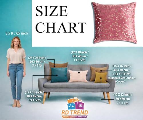 Image of RD TREND Premium Velvet Cushion Covers Set of 2 | Soft Decorative Throw Pillowcases for Sofa, Bed & Living Room | Cushion Cover 18 inch x 18 inch (45x45 cm) Dusty Rose