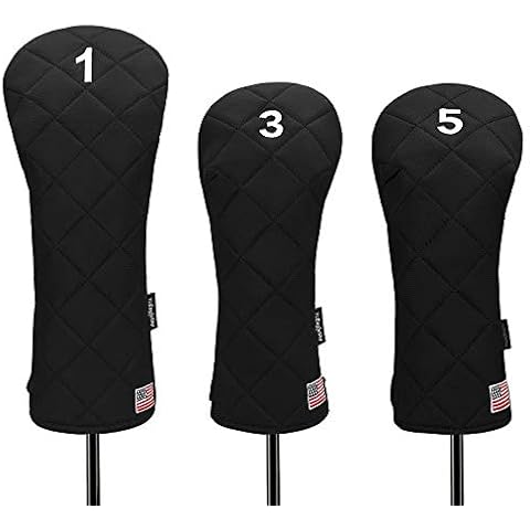 YuEagleSky Golf Head Covers Driver Fairway #3#5 Hybrid USA FlagYuEagleSky Golf Head Covers Driver Fairway #3#5 and Golf Club Mallet Putter Head Flag Blade Putter Cover Hybrid USA Flag Cover