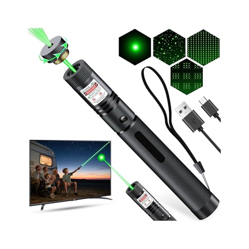Professional USB-C Rechargeable Green Laser Pointer Flashlight