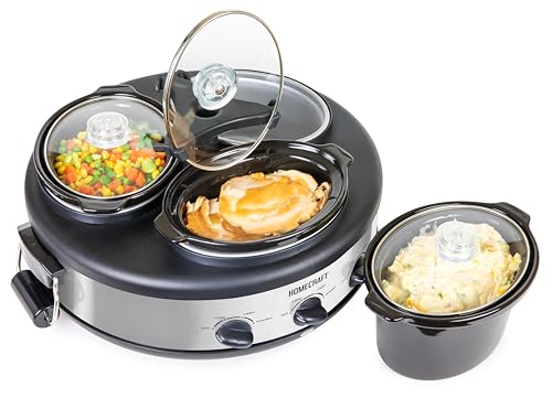 HomeCraft Triple Oval Stainless Steel Cooker Buffet