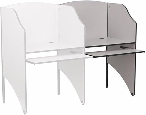 Flash Furniture Jordan - Carrel de estudio complementario en acabado gris nebulosa