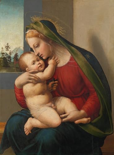 Affiches et gravures Francesco Granacci Dame et enfant peinture moderne salon 60x90