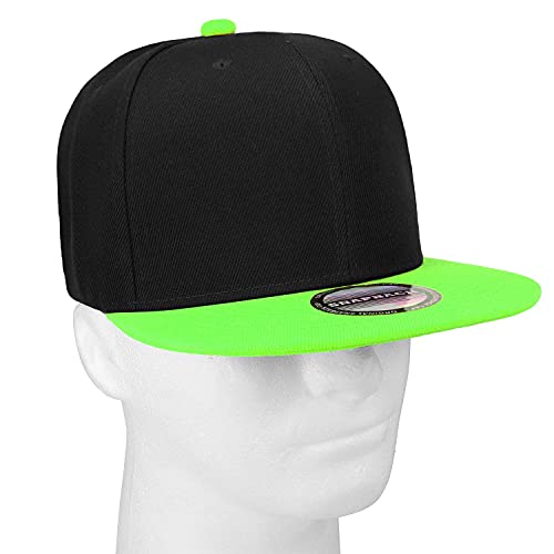 Image of Classic Snapback Hat Cap Hip Hop Style Flat Bill Blank Solid Color Adjustable Size