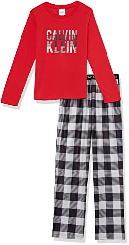 Calvin Klein Girls' Long Sleeve Brushed Micro Pajama Set