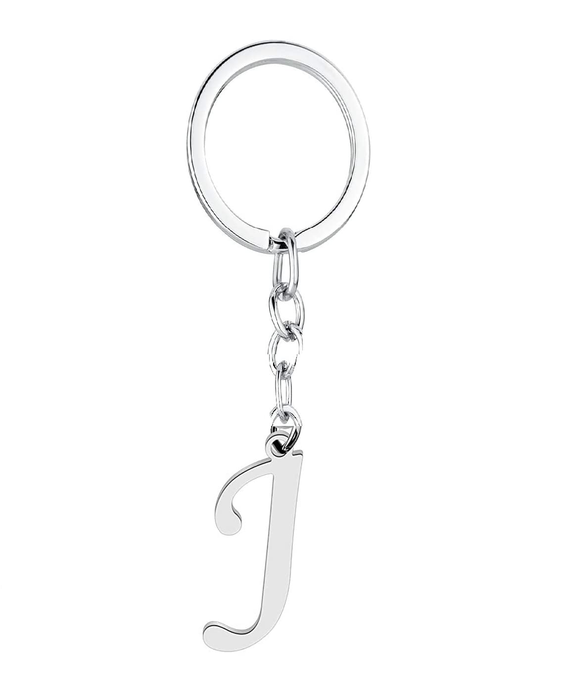 AwalkondaSteel Silver Alphabet Key chain ring for Keys Unisex Rings for Men and women Best for Gifting and Personal use