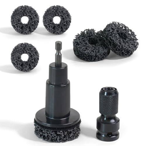 Wheel Hub Cleaning Tool Kit, 5PCS Brake Dust & Rust Removal Brush Set for Drill Attachment,