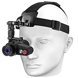 Head-Mounted Night Vision Monocular Goggles with Elastic Head Strap, Default 7X Magnification, NVG Visual Distance 350M with Riflescope 1.54 in HD Screen, Rechargeable for Hunting Camping Surveillance