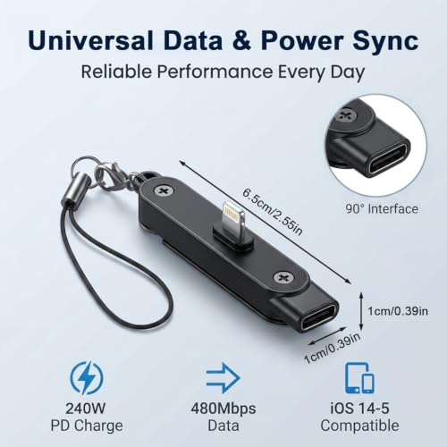 Image of Verilux 2 in 1 Type C to Lighting Fast Charging Adapter with Phone Stand | 27W Lighting to Type C Converter, Supports 480Mbps Data Sync, Adapter with Zinc Alloy Connector