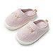 UKKO Hiver Pantoufles Broderie Hiver Chaussons Chaudes Femmes Plate-Forme Plate-Forme De Peluche D'Intérieur Hommes Toboggans À Fourrure Léger Super Doux-Cherry Blossom Pink,Cn26-27 Insole 180Mm