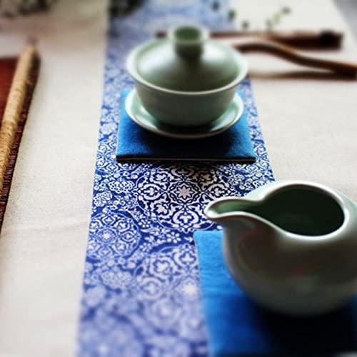 Chemin de table vintage en coton et lin de qualité supérieure - 3