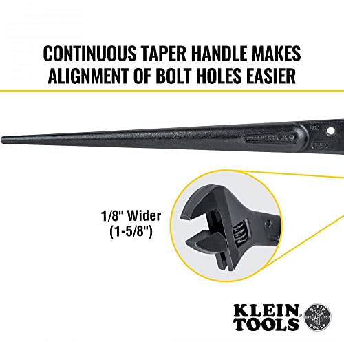 Klein Tools 3239 Adjustable Spud Wrench, 16-Inch Length, 1-5/8 Wrench Opening, Fits Heavy Nuts And Bolts Up To 1-Inch, Tethering #TOP2