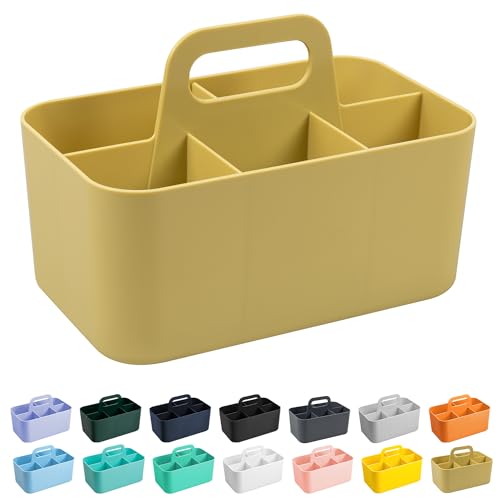 Image of Tiawudi Multipurpose Caddy Organizer, Plastic Caddy with Handle, Stackable Desk Organizer for Stationery, Marker and Pencil, Office Supplies Organizer, Dorm Caddy