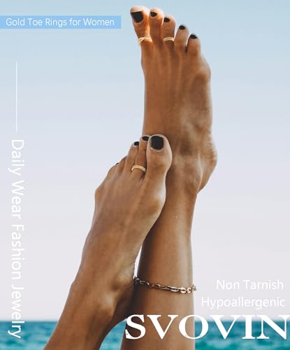 5Pcs 14K Gold Plated Toe Rings for Women Adjustable Toe Rings Non Tarnish Open Band Toe Rings Set Summer Beach Jewelry2